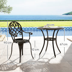 Outsunny Three-Piece Elegant Aluminium Garden Set - Black