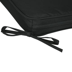 Outsunny Set of 6 Chair Cushion Seat Pads Dining Chair w/ Straps Indoor Outdoor Removable Tie On Garden Patio Black