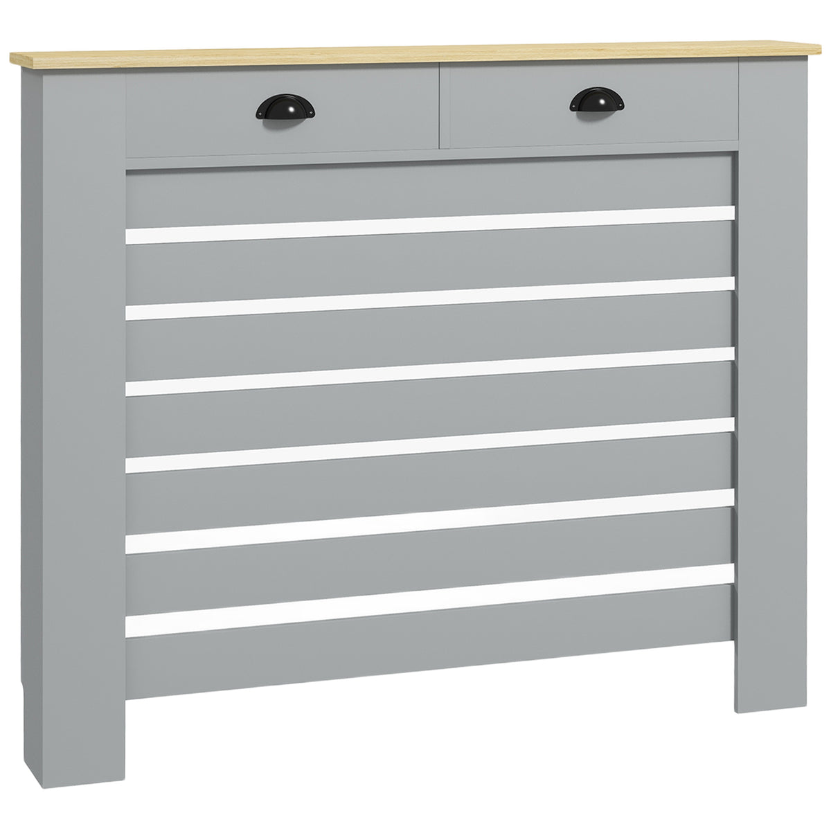 HOMCOM 95.5H x 111Wcm Radiator Cover, with Drawer - Grey