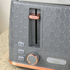 HOMCOM Four-Slice Honeycomb Toaster - Grey