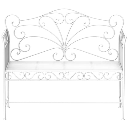Outsunny Heavy-Duty Garden Bench-White