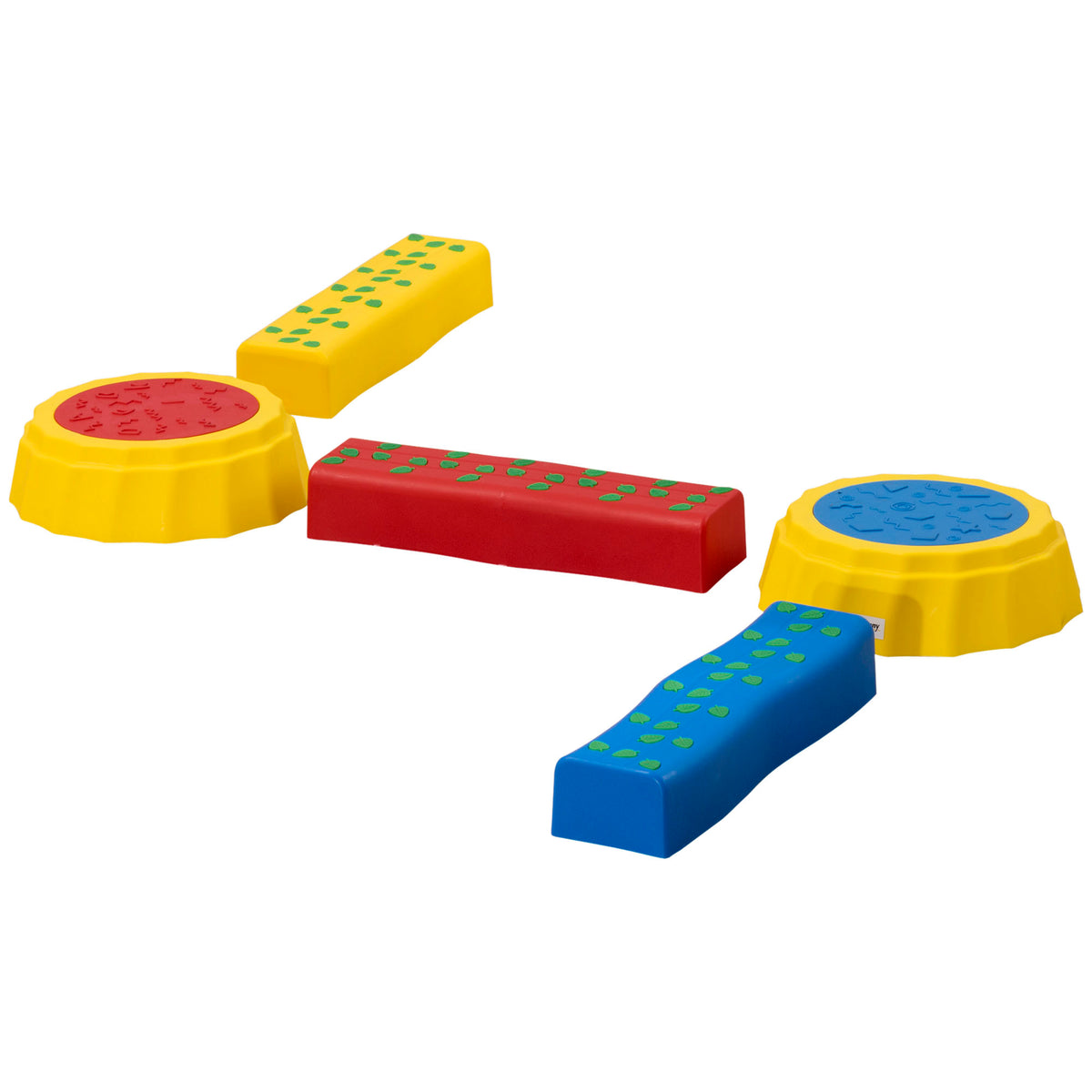 Outsunny Five-Piece Kids Stepping Stones and Balance Bridge w/ Non-Slip Surface & Bottom. for Toddlers - Multicoloured