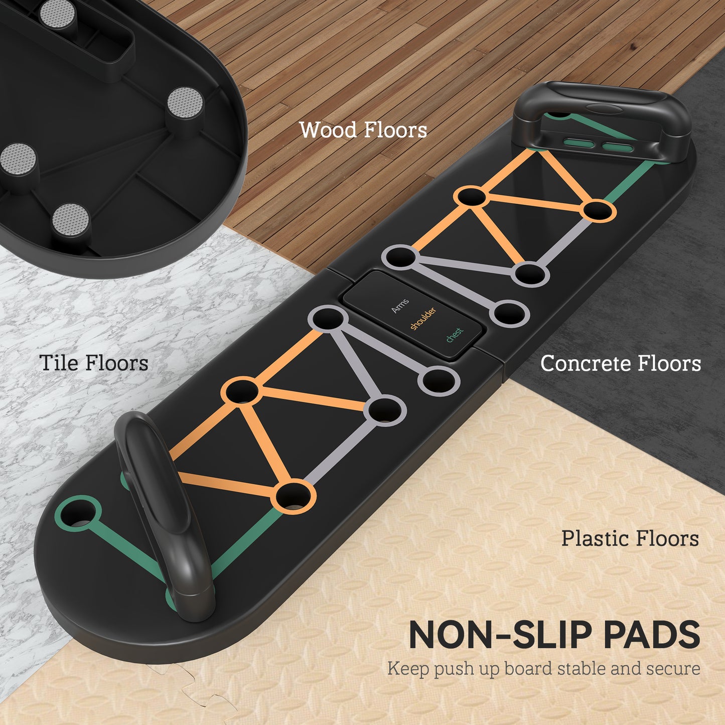 SPORTNOW Foldable Push Up Board, 11-in-1 Press Up Board, Portable Pushup Stand with Non-slip Pads, Multi-function Home Gym Equipment for Arm, Shoulder, Chest Muscle Training Fitness, Black