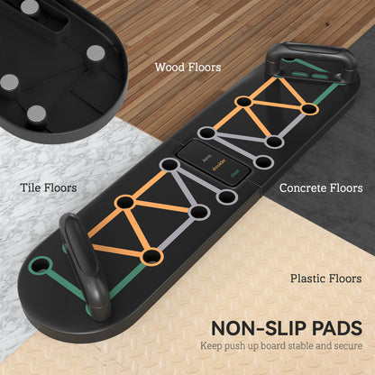 SPORTNOW Foldable Push Up Board, 11-in-1 Press Up Board, Portable Pushup Stand with Non-slip Pads, Multi-function Home Gym Equipment for Arm, Shoulder, Chest Muscle Training Fitness, Black