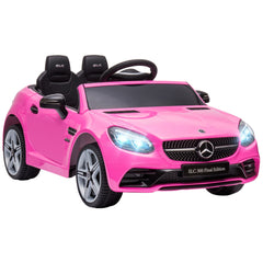 AIYAPLAY Benz SLC 300 Licensed 12V Electric Car for Kids, Kids' Electric Ride on with Parental Remote, Music Lights, Suspension Wheels for 3-6 Years, Pink