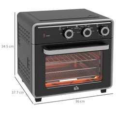 HOMCOM 20L 90-230√¢‚Äû∆í Mini Convection Oven, with Air Fry Function - Black