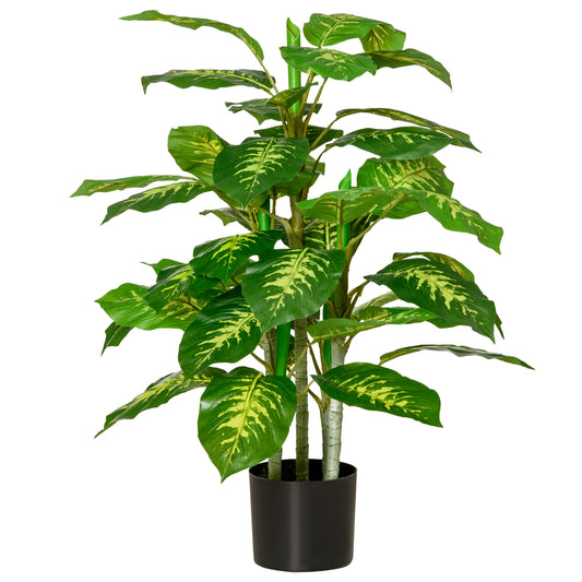 HOMCOM Artificial Evergreen Tree Fake Decorative Plant in Nursery Pot for Indoor Outdoor Decor, 95cm