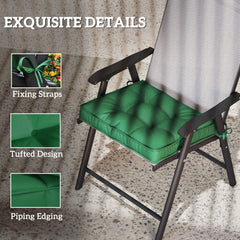 Outsunny Set of 4 42 x 42cm Outdoor Seat Cushions - Green