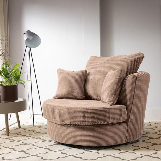 Jill Jumbo Swivel Chair - Brown