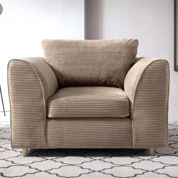 Jasmine Jumbo Cord Armchair - Brown