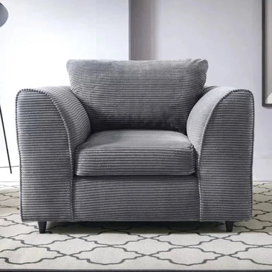 Jasmine Jumbo Cord Armchair - Grey