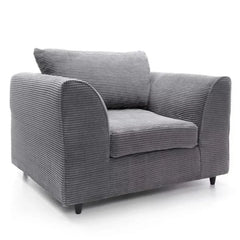 Jasmine Jumbo Cord Armchair - Grey