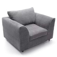 Jasmine Jumbo Cord Armchair - Grey