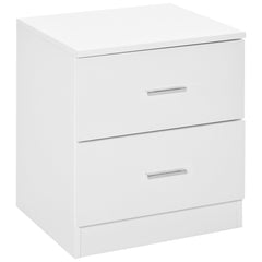 HOMCOM Bedside Table with 2 Drawers, Modern Nightstand, Cabinet Drawers Side Storage Unit for Bedroom, Living Room