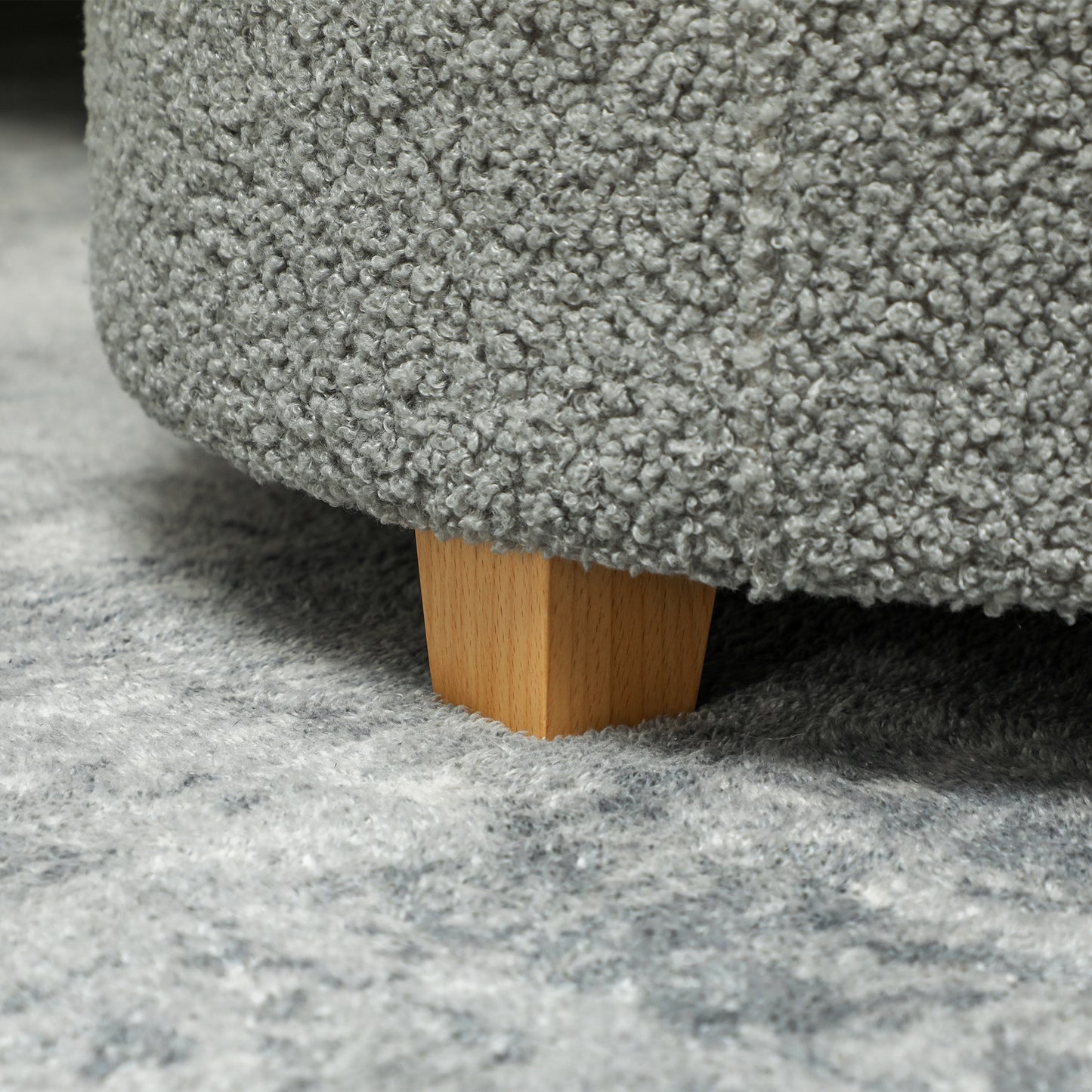 HOMCOM 31.8L Teddy Fleece Storage Ottoman - Grey