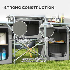 Outsunny Multi-Storage Portable Camping Kitchen, with Carry Bag