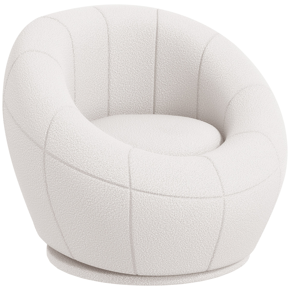 HOMCOM Modern Accent Chair, Swivel Upholstered Armchair for Living Room, Bedroom, Home Office, White