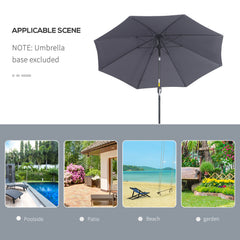 Outsunny 2.7M Garden Parasol Umbrella with Glass Fibre Ribs and Aluminium Frame, Tilting Sun Shade Shelter Canopy, Charcoal Grey