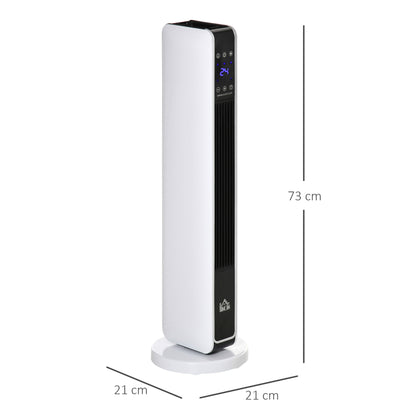HOMCOM 1100W/2200W Space Heater with 65√Ç¬∞ Oscillation & 8-Hour Timer and Overheat & Tip Over Protection, Room Heater with 2 Heat and Fan for Bedroom, 29 inch