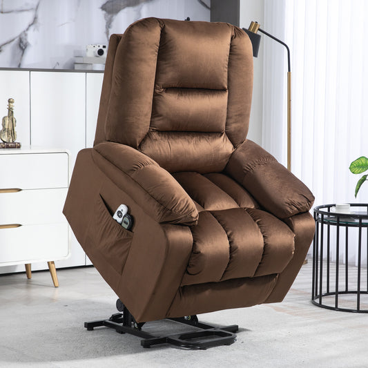 HOMCOM Leathaire Eight Massage Point Armchair, with Heat and Reclining Back - Brown