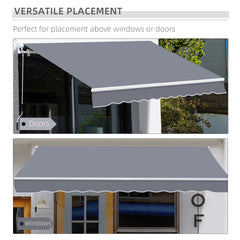 Outsunny Manual Retractable Awning, size (4m x3m)-Grey