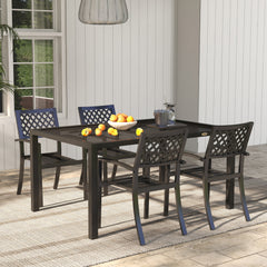 Outsunny Four-Seater Steel Garden Table, with Wired Top - Grey