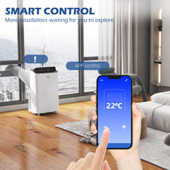 HOMCOM 14000 BTU Mobile Air Conditioner for Room up to 35m√Ç¬≤, Smart Home WiFi Compatible, with Dehumidifier, Fan, 24H Timer