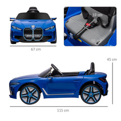 HOMCOM BMW i4 Licensed 12V Kids Electric Ride-On Car, Blue