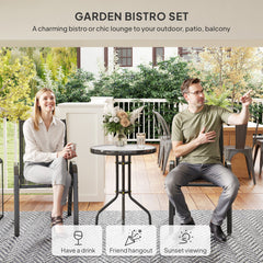 Outsunny Three-Piece Outdoor Garden Set - Black