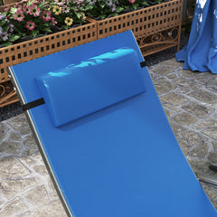 Outsunny Set of Two Adjustable Back Sun Loungers - Blue