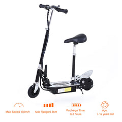 HOMCOM 120W Foldable Powered Scooters with 24V Rechargeable Battery, Adjustable Ride on Toy (Black)