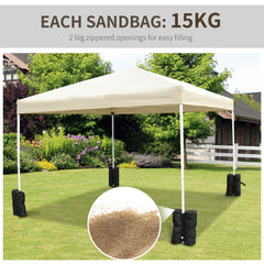 Outsunny 15 kg Heavy Duty Gazebo Weight Sand Bags, 4 pcs Leg Weights Marquee Tent Canopy Base for Trampoline Pop Up Gazebo Tent Parasols