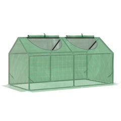 Outsunny Mini Greenhouse, Small Plant Grow House for Outdoor with Durable PE Cover, Observation Windows, 120 x 60 x 60 cm, Green