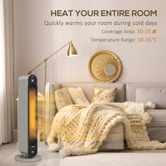 HOMCOM 2kW PTC Ceramic Tower Heater, 10-35√Ç¬∞C Temperature Range