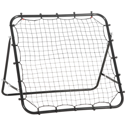 HOMCOM Rebounder Net, Practise Kickback Goal, for Teens, Adults Training - Black