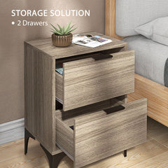 HOMCOM Set of Two Wood Effect Bedside Tables