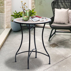 Outsunny 60cm Mosaic Round Bistro Table Side Bar Table Patio Garden Outdoor Balcony Furniture