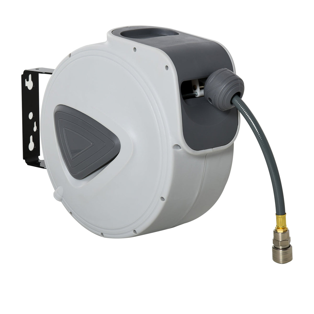 DURHAND Retractable Air Hose Reel 15m+ 140cm Hose Diameter 3/ 8" 9.5mm, Hose Connector 1/ 4" BSP, Wall Mount Auto Rewind Hose- Reel