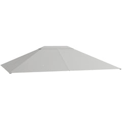 Outsunny 3 x 4m Gazebo Canopy Replacement Cover, Gazebo Roof Replacement (TOP COVER ONLY), Light Grey