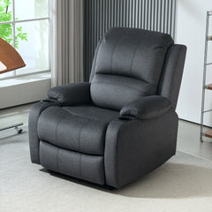 HOMCOM Microfibre Manual Reclining Armchair, with Footrest - Black