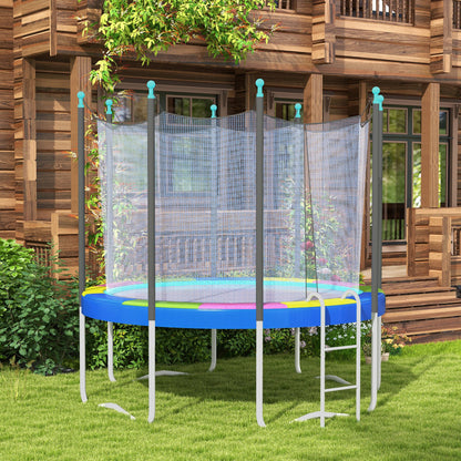 SPORTNOW 12FT Trampoline Spring Cover, Plastic Trampoline Pad Replacement with Elastic Cord, Waterproof, UV Resistant and Tear-Resistant, Multi-Colored