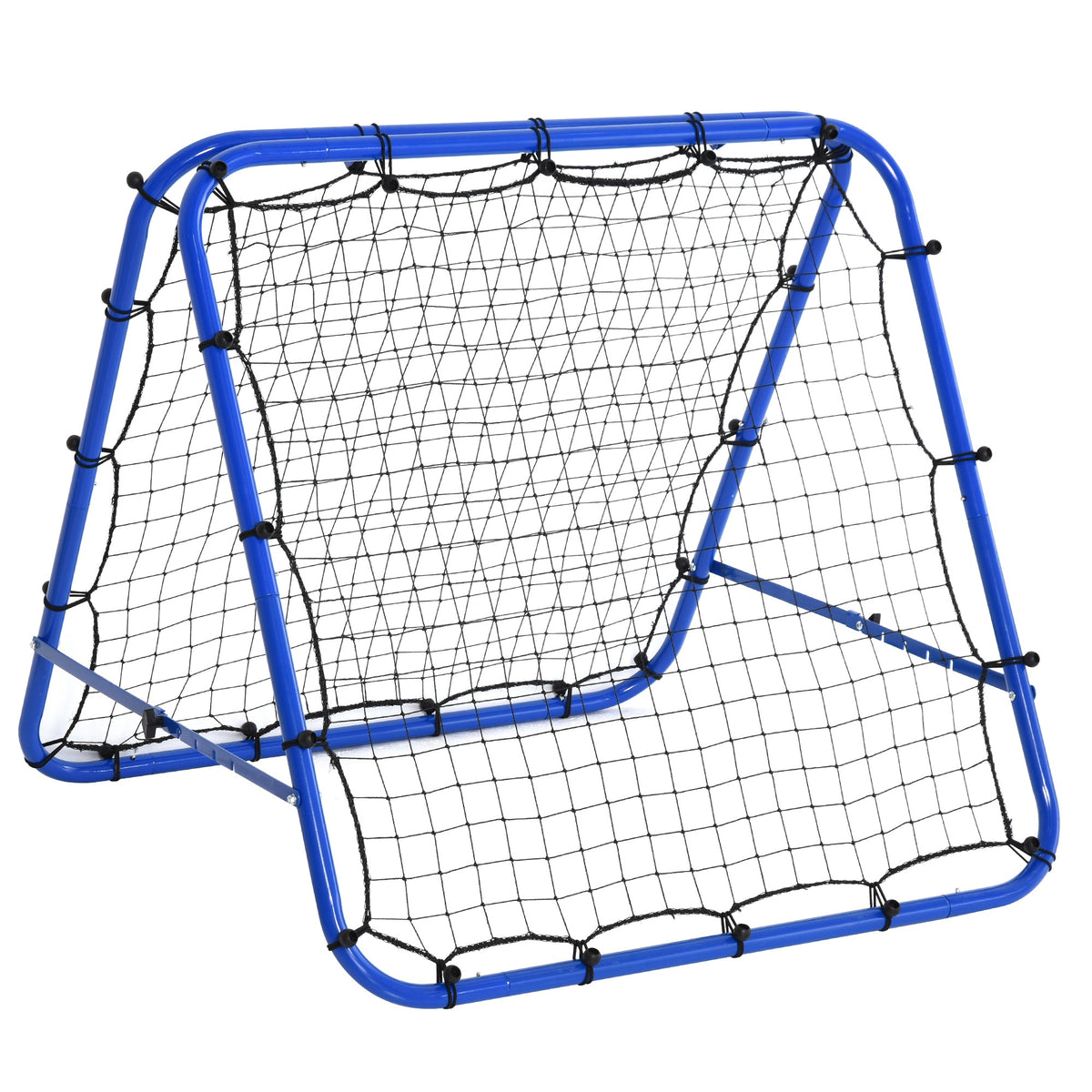 HOMCOM Double Sided Football Rebounder Net, Football Rebound Goal with Five Adjustable Angles, Blue