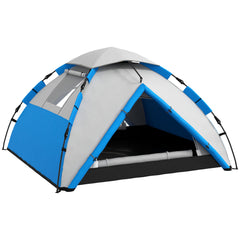 Outsunny Two-Man One Room Camping Tent, with Accessories - Blue