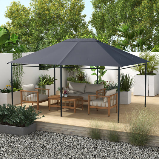 غطاء بديل لمظلة Gazebo مقاس 3 × 4 أمتار من Outsunny، غطاء بديل لسقف Gazebo (الغطاء العلوي فقط)، باللون الرمادي الداكن