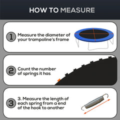 SPORTNOW Replacement Trampoline Mat with Spring Pull Tool, 72 V-Hooks, for 12ft Trampoline using 14cm Springs, Black