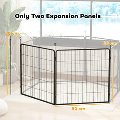 PawHut 2 Piece Dog Pen Expansion Pack for 80cm High Pet Playpen with 3 Stakes, for Small and Medium Dogs