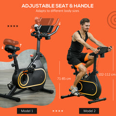 SPORTNOW Magnetic Indoor Cycling Bike, Exercise Bike with Silent Flywheel, LCD Display, Tablet Holder, Comfortable Seat