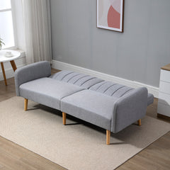 HOMCOM Three-Seater Sofa Bed, with Split Back - Light Grey