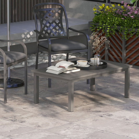 Outsunny 100cm x 60cm Aluminium Outdoor Coffee Table - Brown