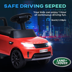 AIYAPLAY 2-in-1 Land Rover Licensed 6V Kids Electric Ride On Car, Sliding Car w/ Headlights, Music, for 18-60 Months, Red